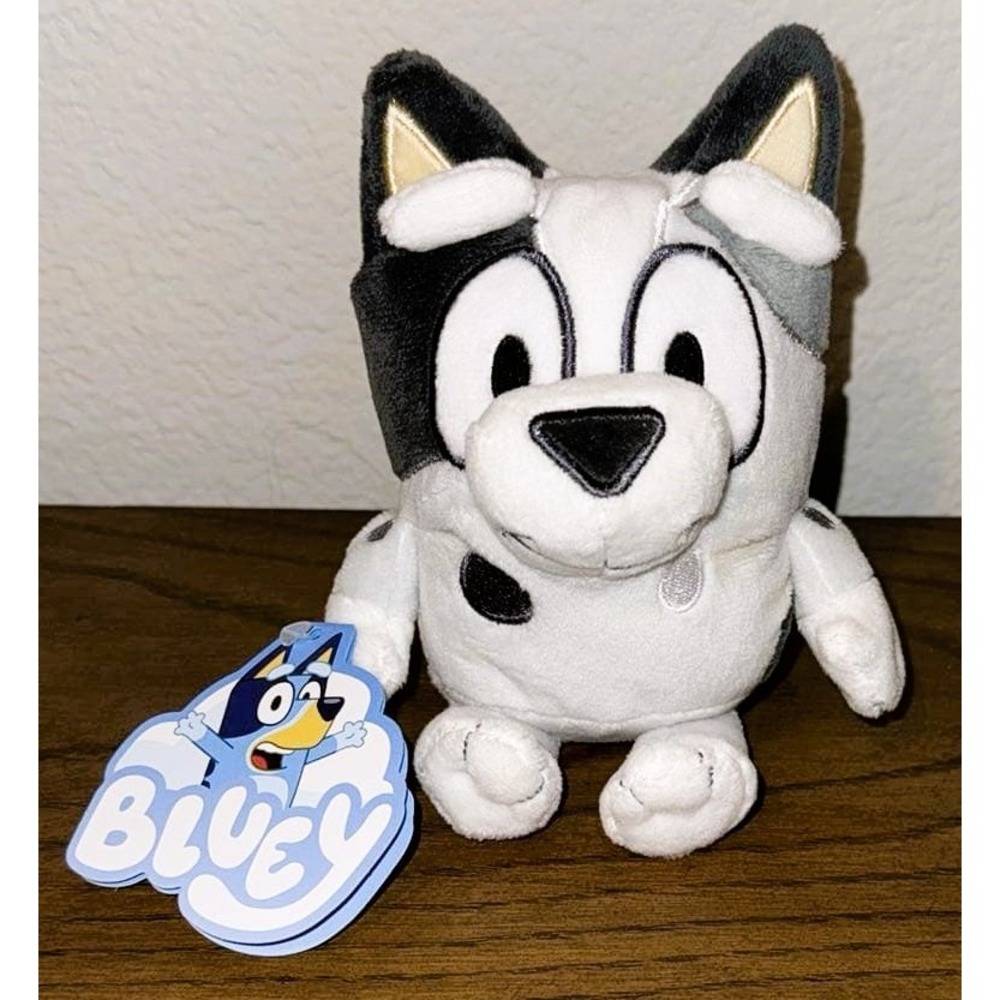 Moose Bluey Friends Muffin Plush Stuffed Animal Small Gray Black White Washable